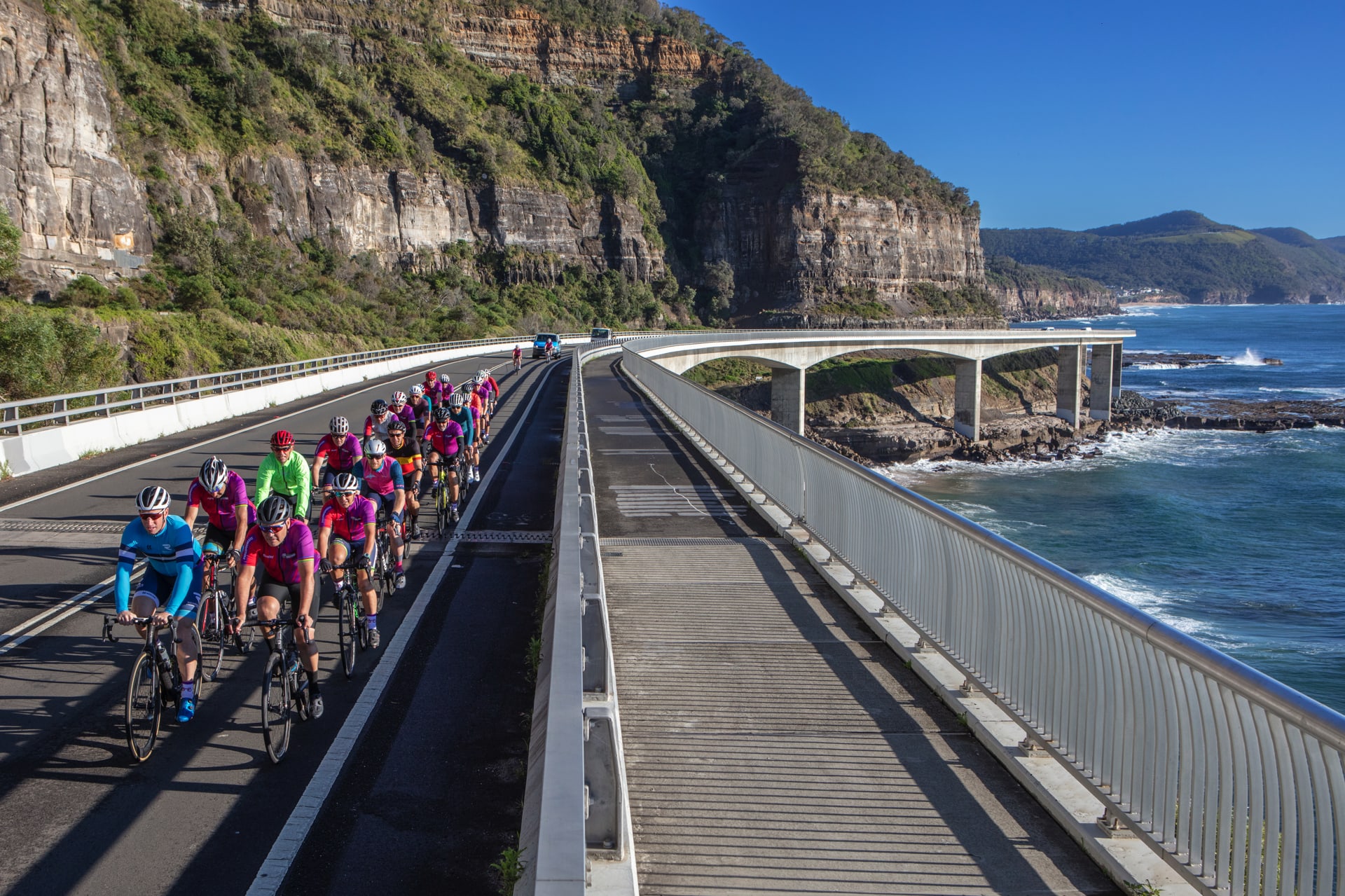 First-ride-of-part-of-the-Wollongong-2022-UCI-Road-World-Championship-Elite-Road-Race-course_101221_Sea-Cliff-Bridge-1